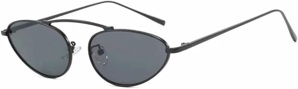 

Роскошные солнцезащитные очки «кошачий глаз» для женщин, металлическая оправа, овальная форма, уникальные элегантные очки с защитой от УФ-излучения UV400 VVTWSSW, Black Gray