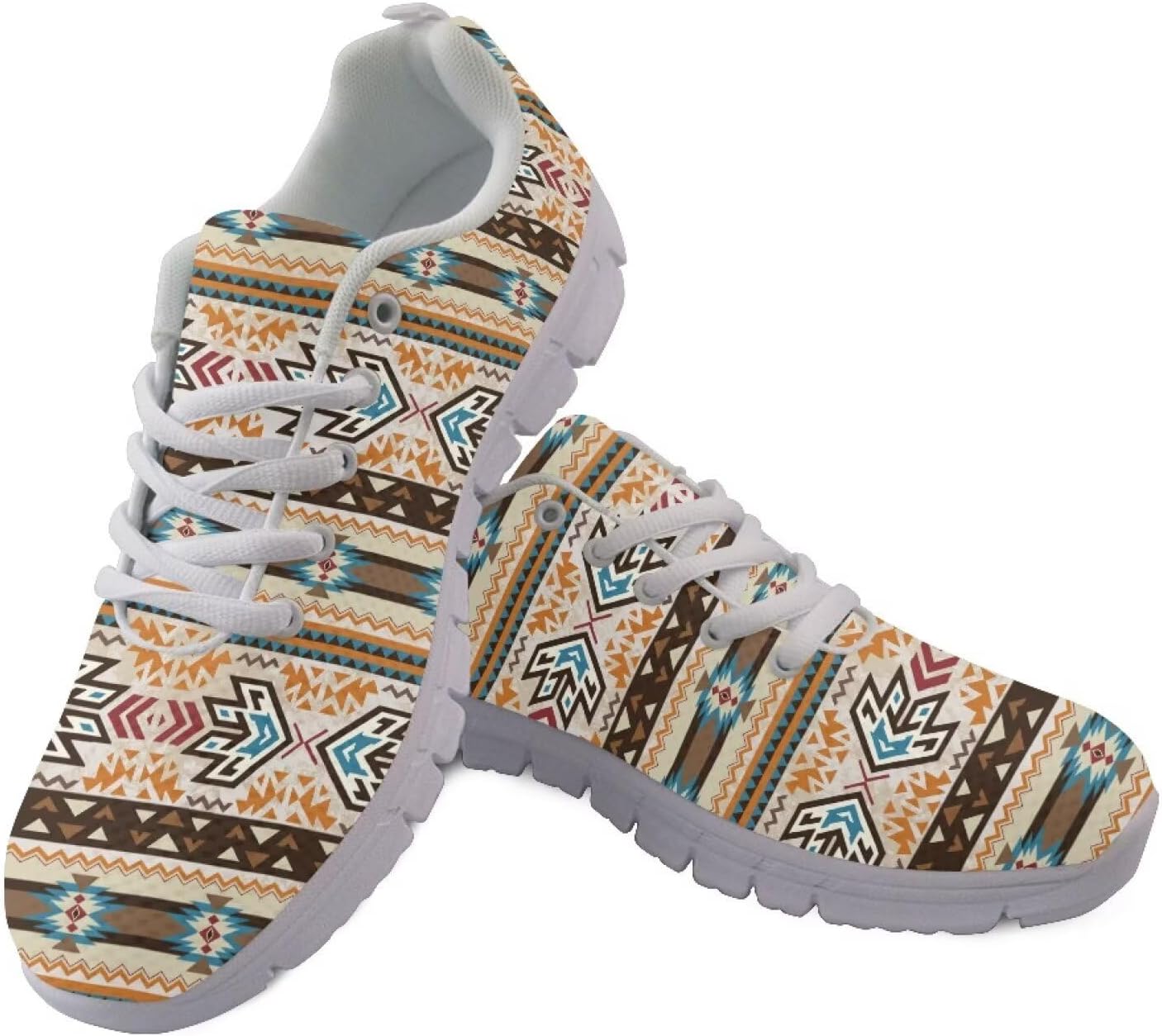 

Женские ботинки POLERO в стиле бохо, легкие кроссовки на шнуровке, повседневная обувь для мужчин, размеры EU35-45, UK2.5-10, Aztec Stripes