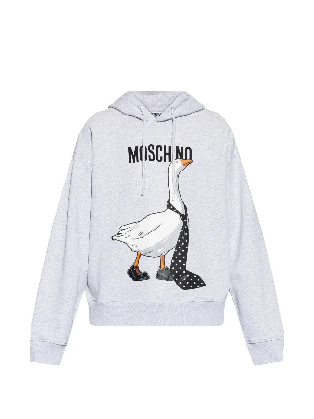 

Худи с принтом гуся Moschino, серый