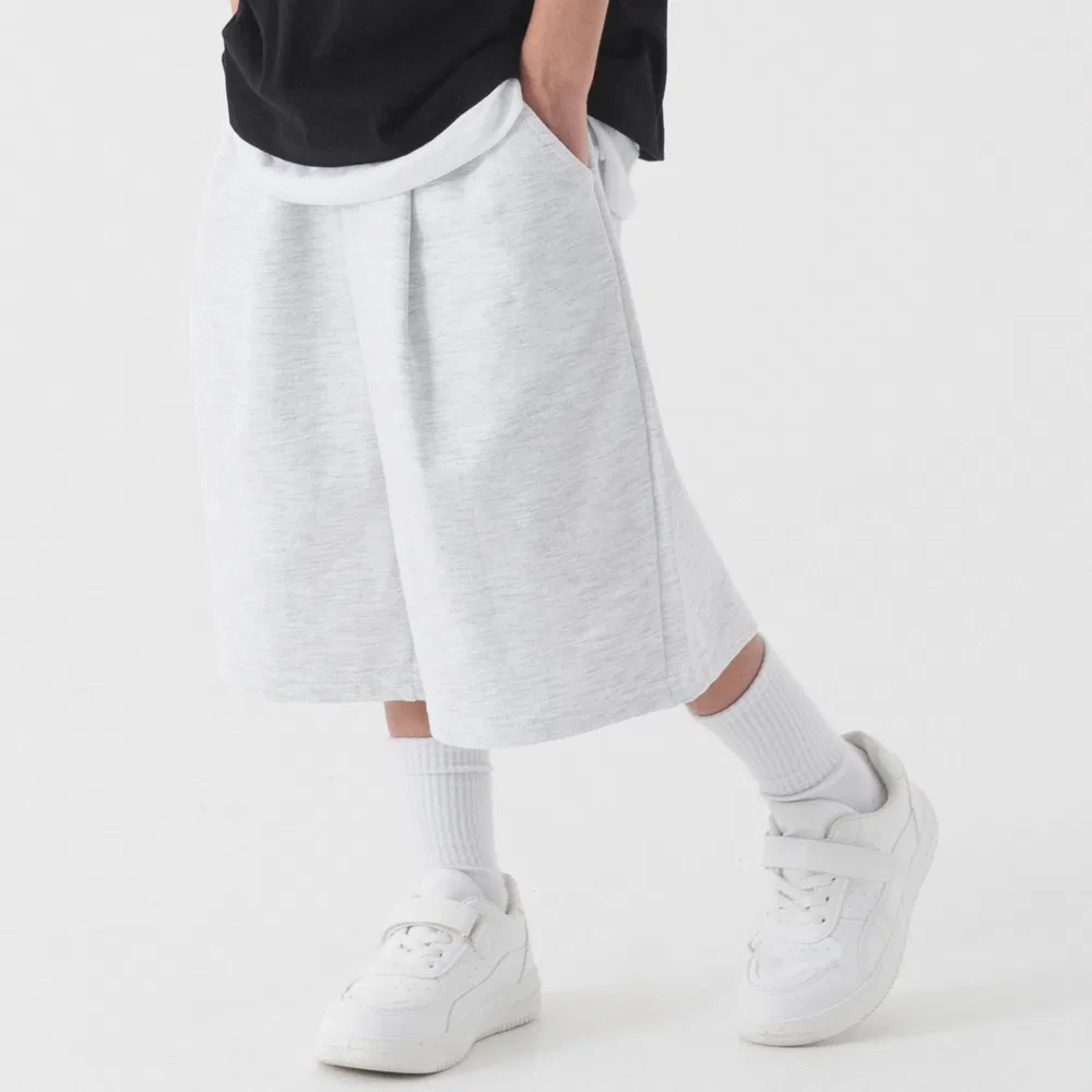 Детские шорты-свитшот Kids Deep One Tuck цвета белый меланж от Pianer