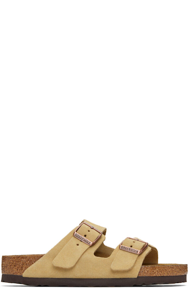 Бежевые обычные сандалии Arizona Birkenstock
