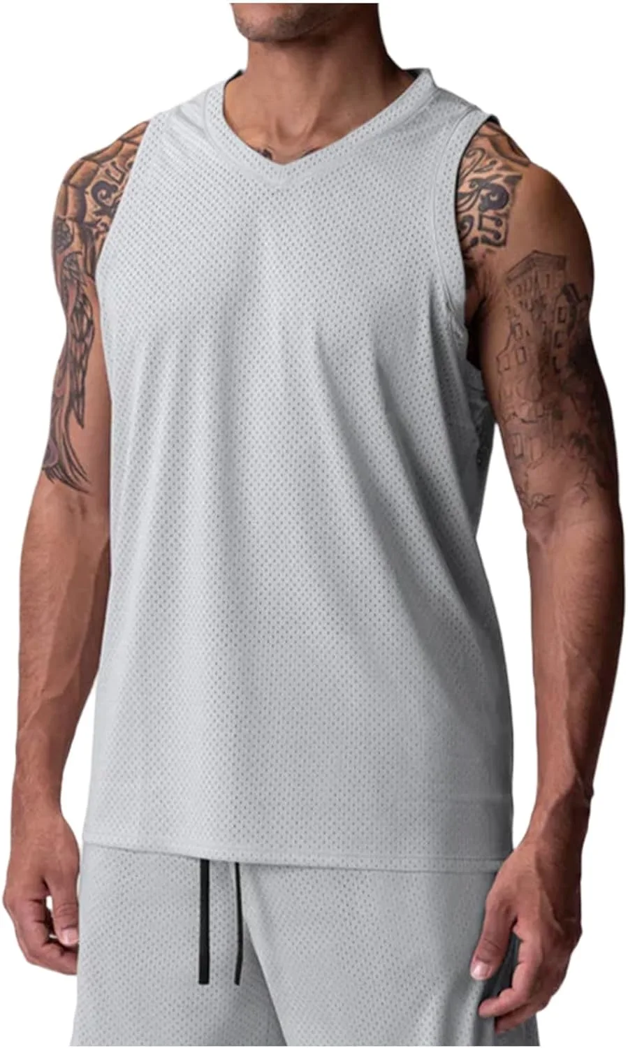 

Мужская майка с V-образным вырезом, летняя, без рукавов, свободная QUNPIU