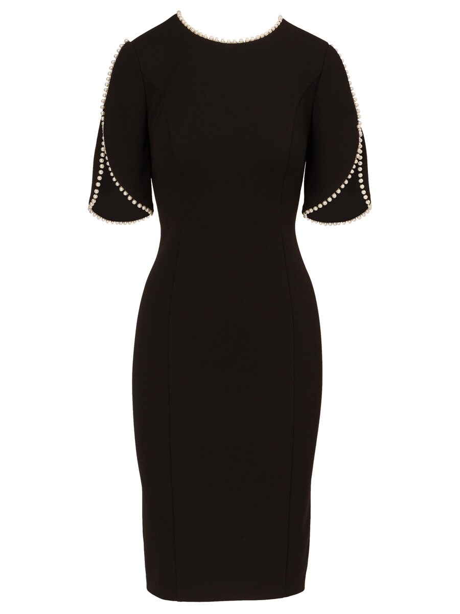 

Платье Adrianna Papell Knit Crepe Pearl Midi Dress, черный
