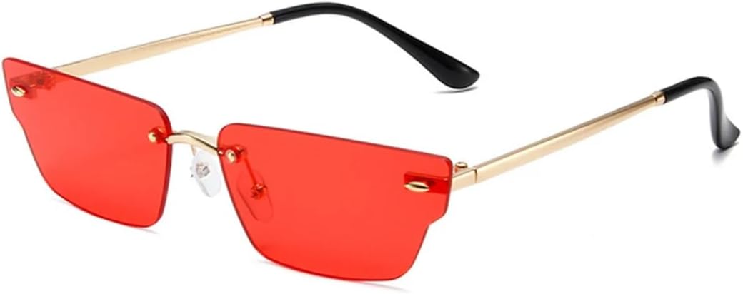 

Ретро-солнцезащитные очки неправильной формы, маленькие прямоугольные, женские, без оправы, с прозрачными линзами с градиентом цвета "океан", защита от УФ-излучения UV400. Мужские UUPTTPL, Golden Red