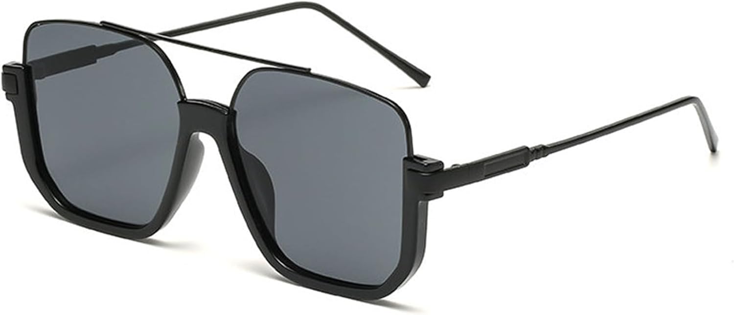 

Женские солнцезащитные очки Helena Fashion Square с двойной перемычкой, винтажные, большие, в стиле панк, мужские очки для активного отдыха, солнцезащитные очки UV400, C3