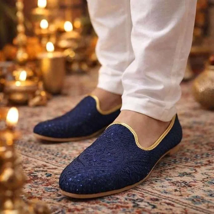 Мокасины, вышитые, Punjabi Jutti, Blue Step n Style — фото 2