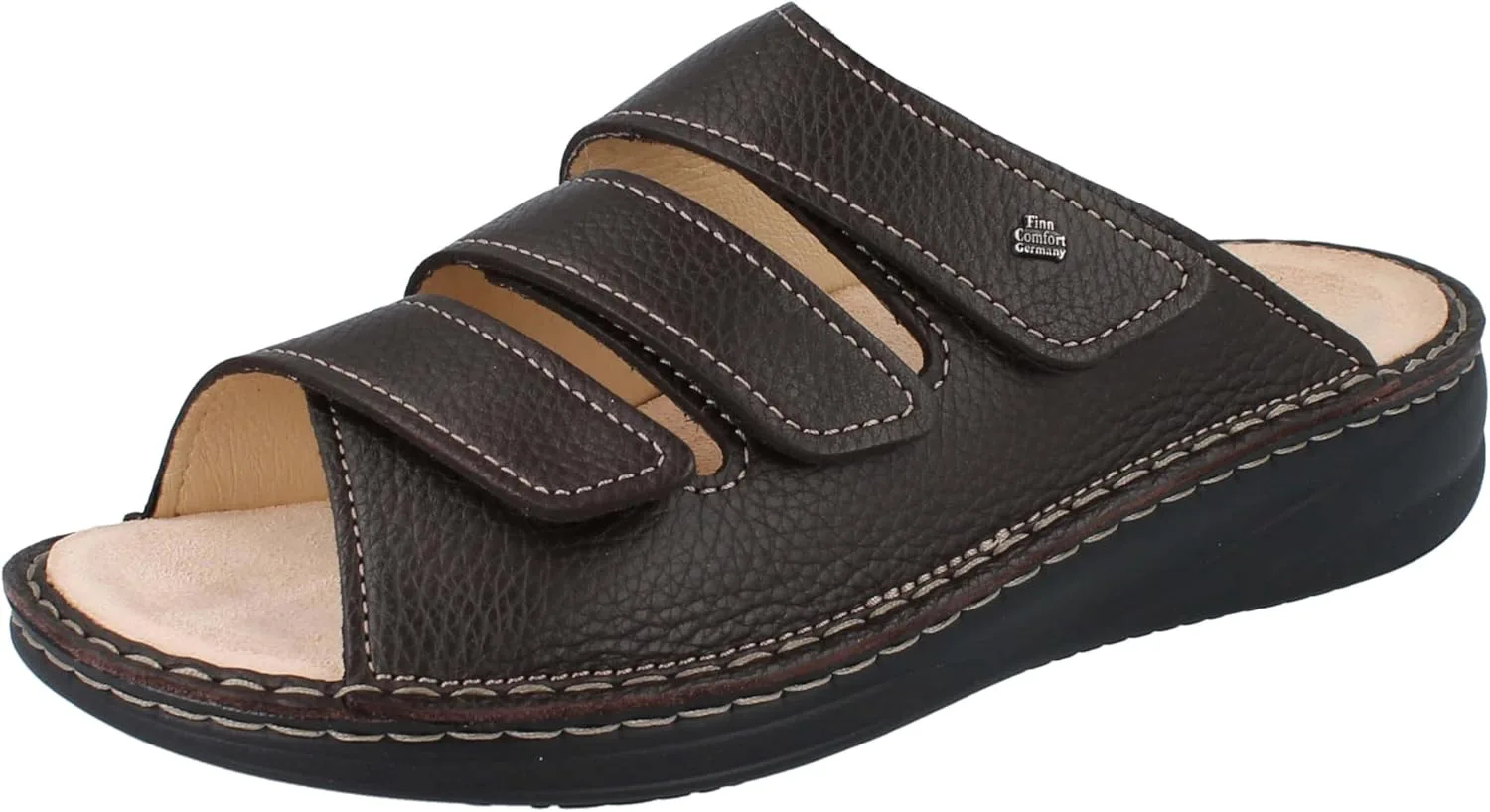 Мужские мюли Finn Comfort Keros имеют гладкую поверхность и бежевый цвет — фото 3