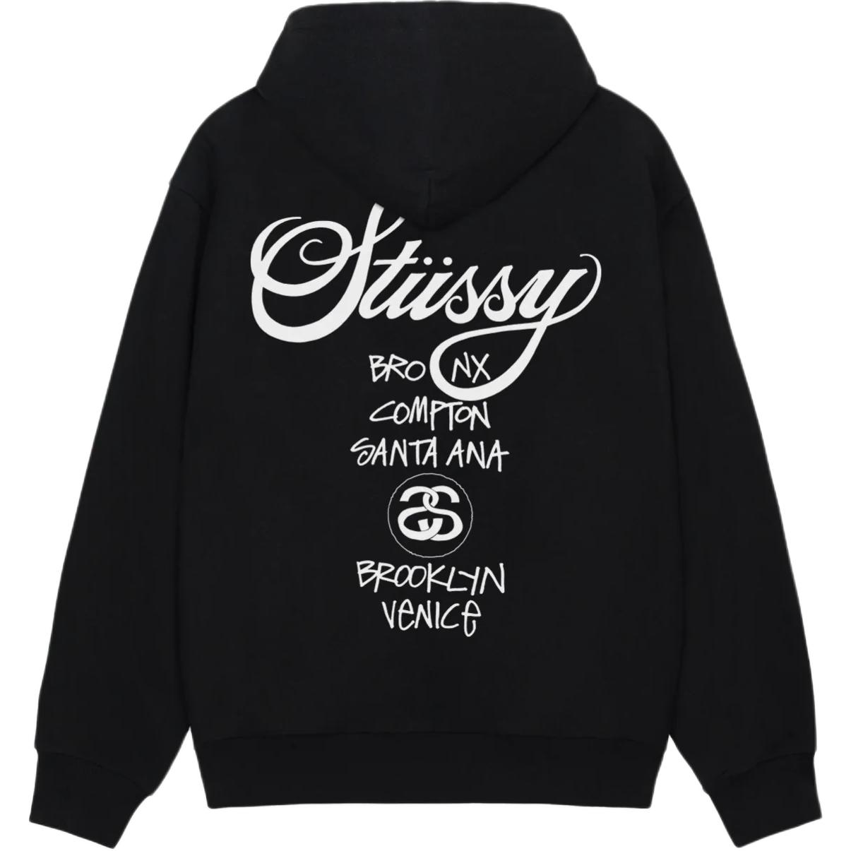 

Пигментированный худи world tour Stussy, черный