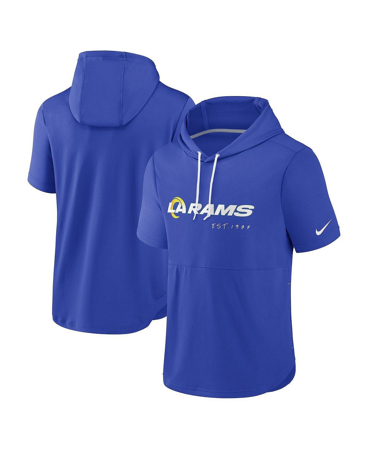 

Мужская толстовка с капюшоном Royal Los Angeles Rams с короткими рукавами Nike