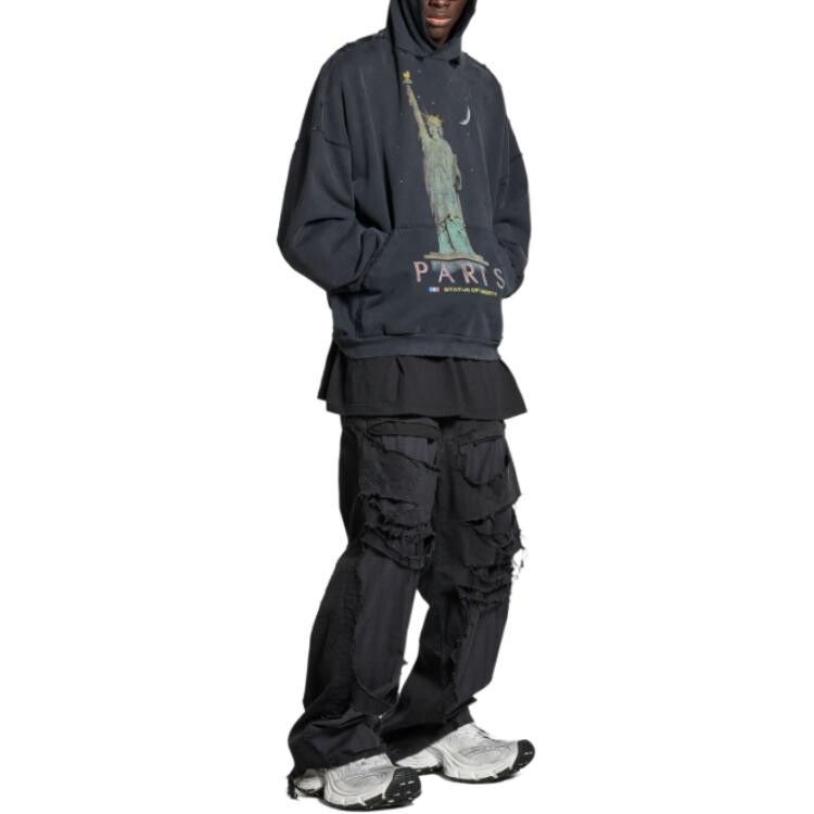 Худи Balenciaga Paris Liberty Oversized, черный — фото 3