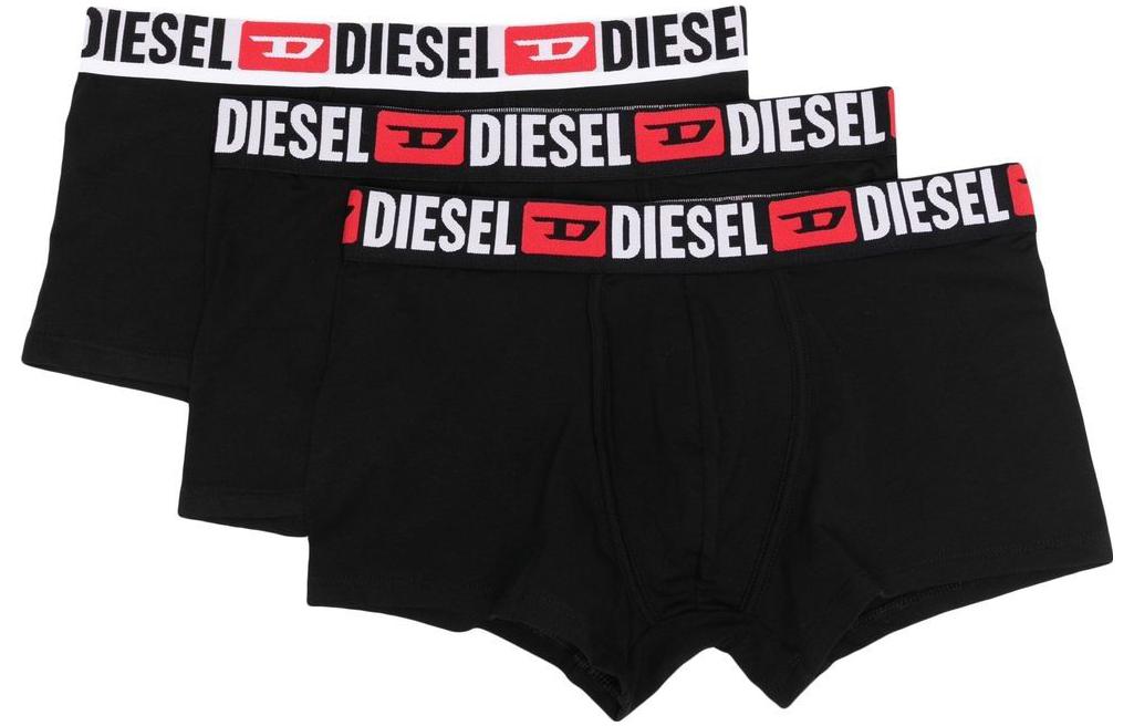 Трусы с логотипом на поясе комплект из трёх штук DIESEL, 1 набор 3 пары (Чёрный) — фото 2