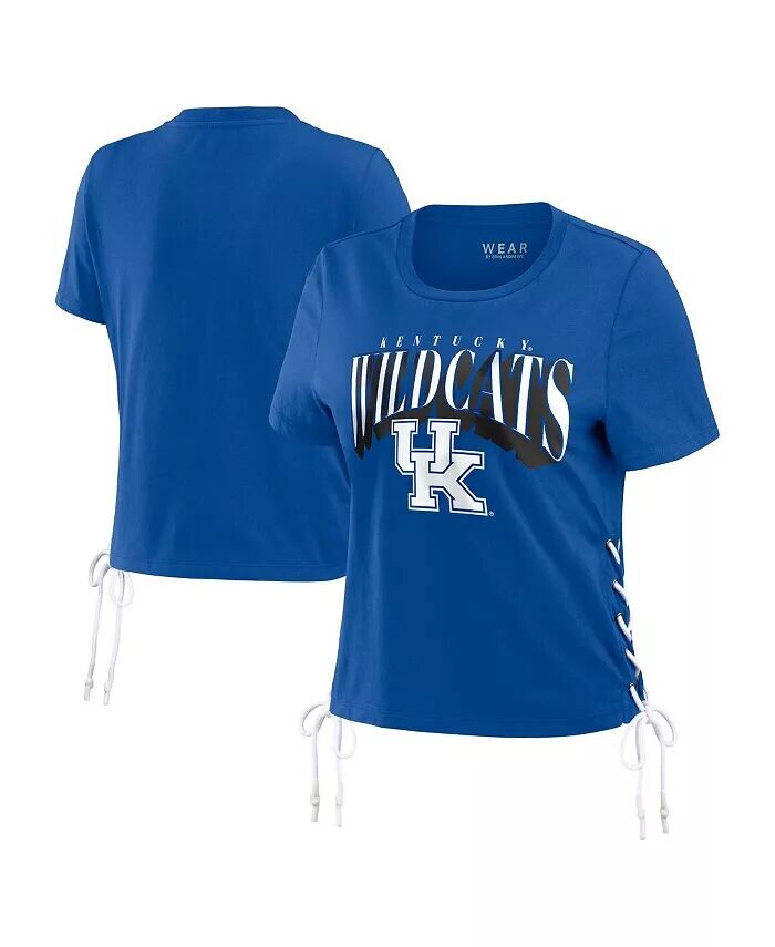 

Женская футболка Royal Kentucky Wildcats со шнуровкой сбоку, скромная укороченная футболка WEAR by Erin Andrews