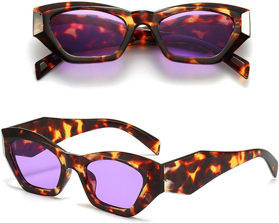 

Солнцезащитные очки Polygon Cat Eye для женщин, ретро-стиль, разноцветный леопардовый принт, защита от УФ-излучения UV400 для мужчин, градиентные солнцезащитные очки LANGSER, C7