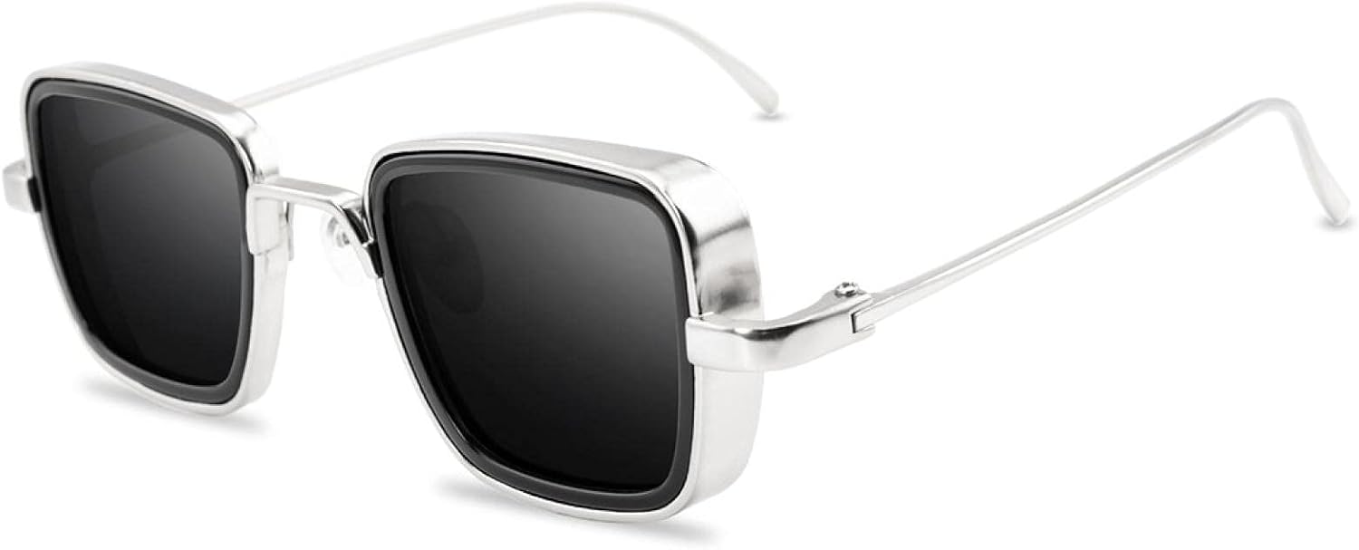 

Модные солнцезащитные очки для мужчин и женщин, дизайнерские, в стиле ретро, ​​квадратная металлическая оправа, защита от ультрафиолета UV400, цвет C11SilverGray, размер Large N-X, C11silvergray