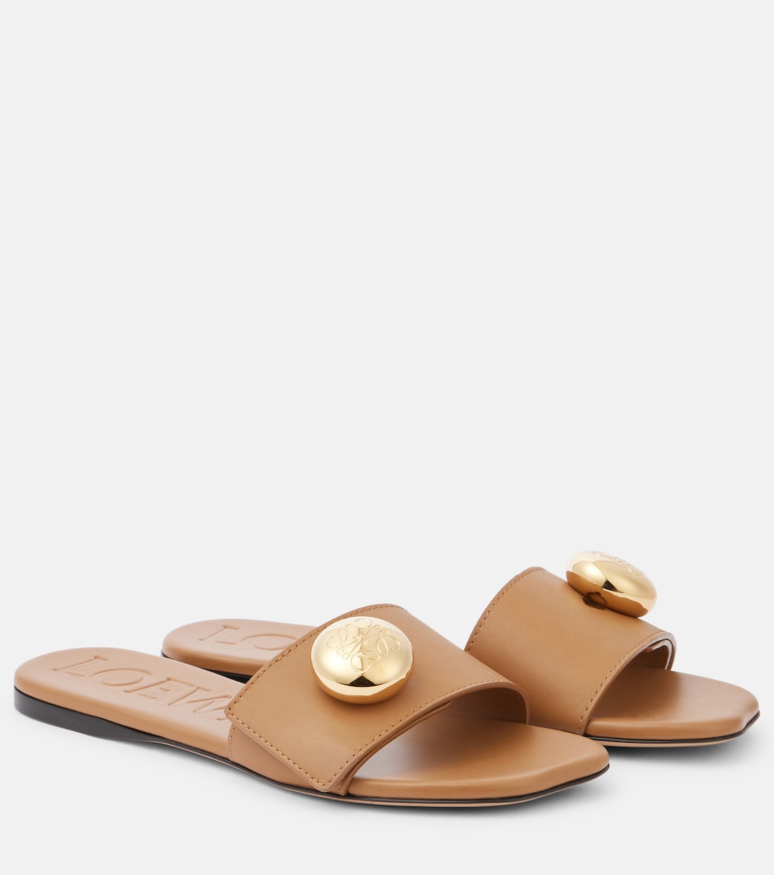 Плетеные кожаные шлепанцы Loewe, Oak