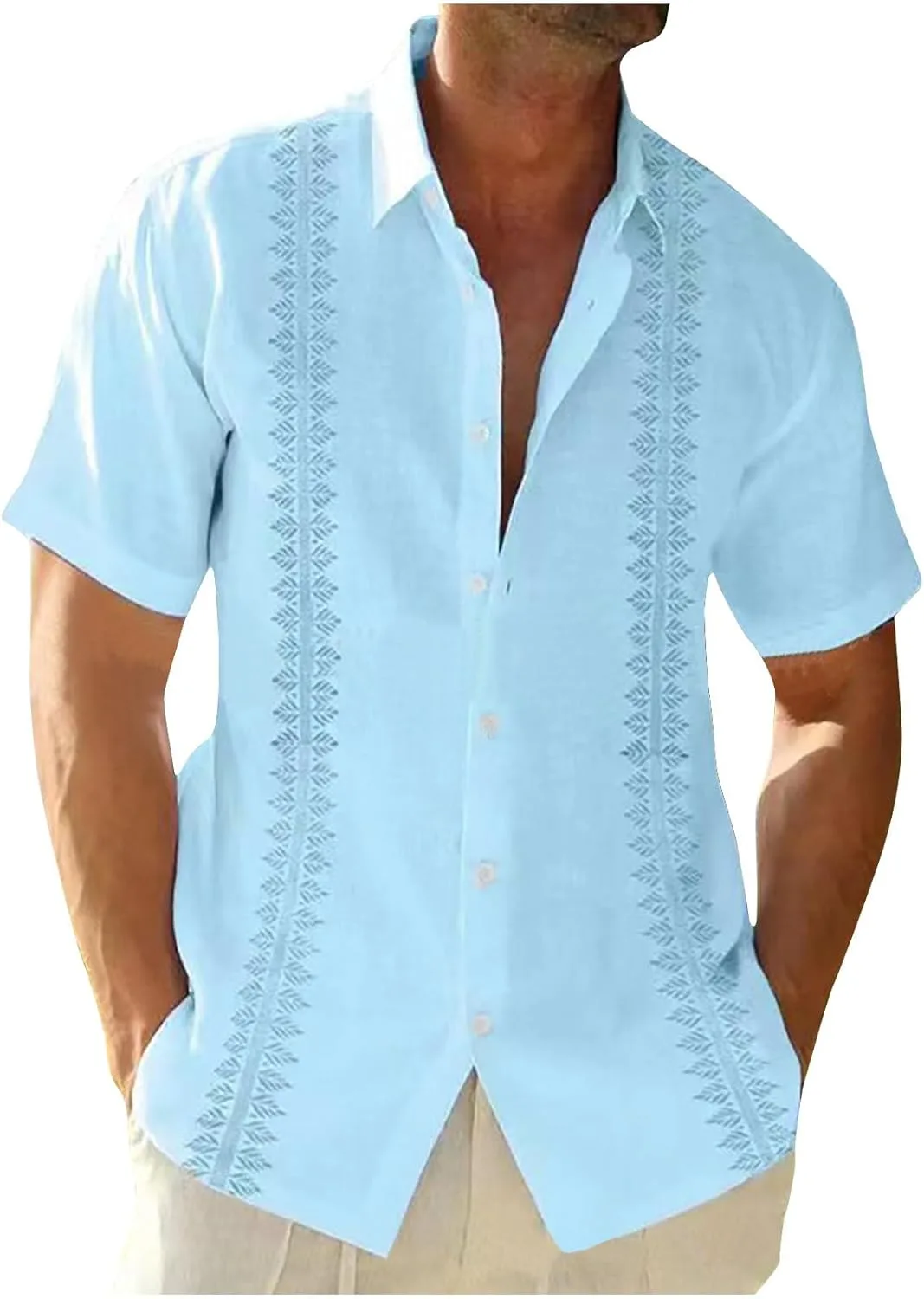 

Мужская футболка с коротким рукавом, летняя, из хлопка и льна, с принтом, Casual