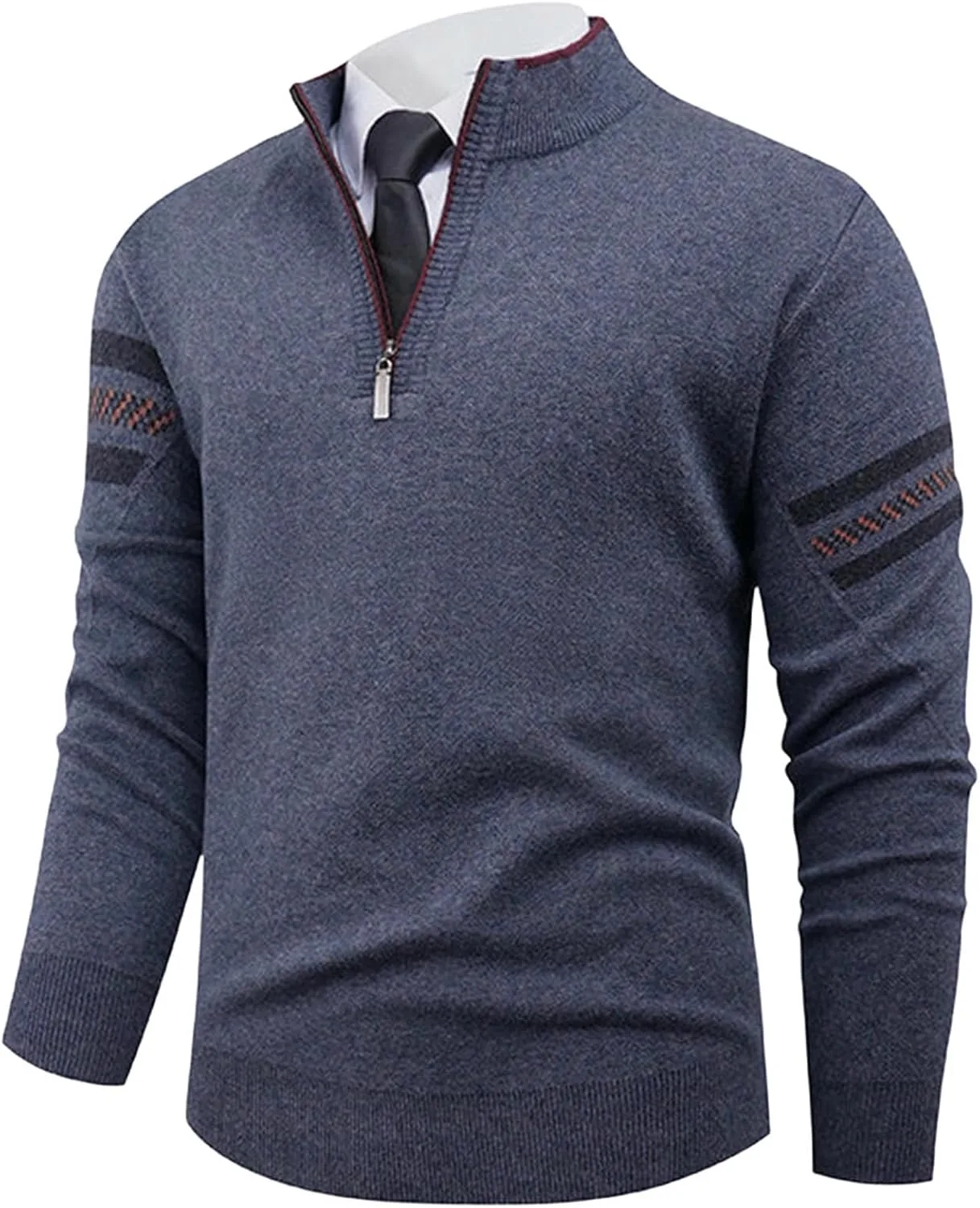 

Свитер-полузип мужской Pullover Slim Fit Mock Neck