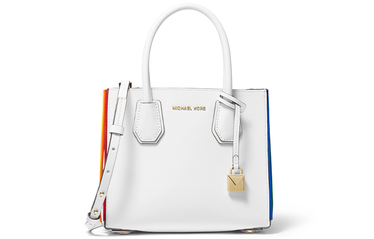 

MICHAEL KORS Сумка-дорожная сумка из коровьей кожи Mercer, сумка через плечо, женская сумка среднего размера, белая