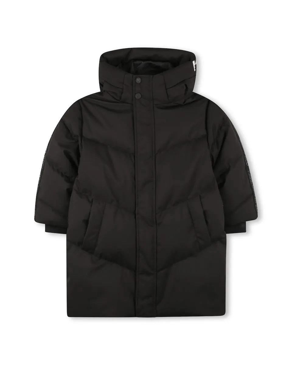 

Детское пальто черного цвета с длинными рукавами Karl Lagerfeld Kids