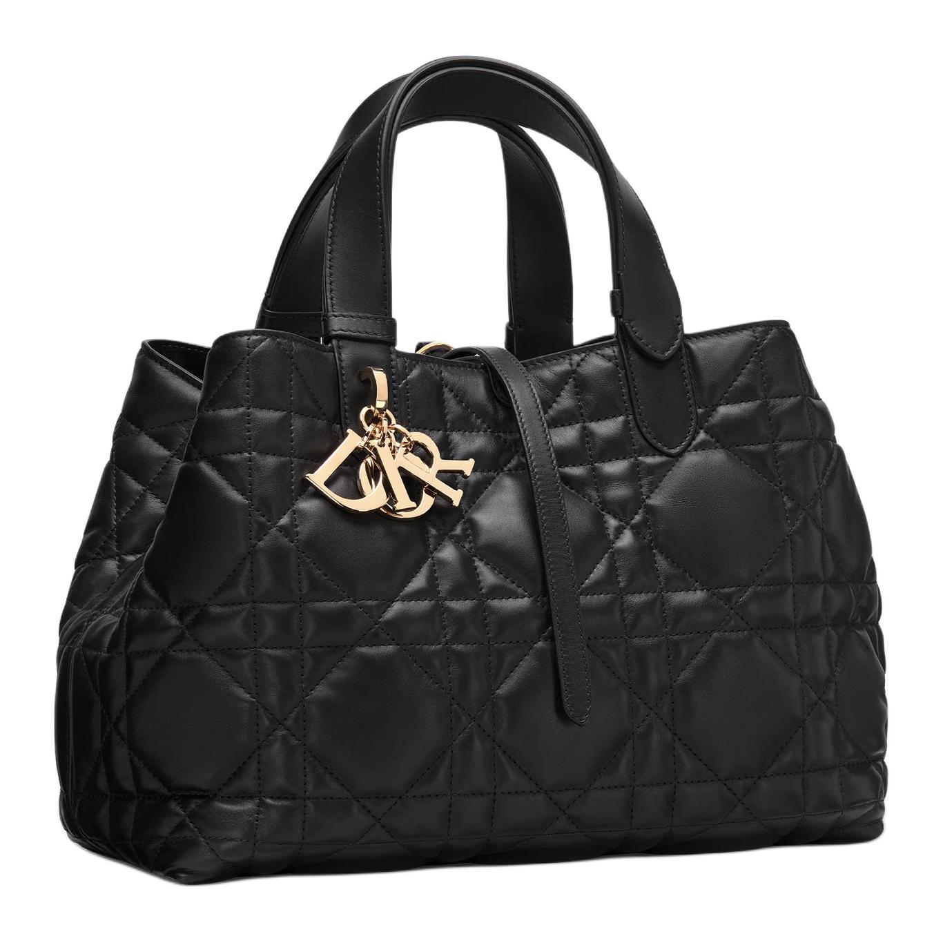 DIOR Сумка женская средняя Toujours Cow Leather черная — фото 4