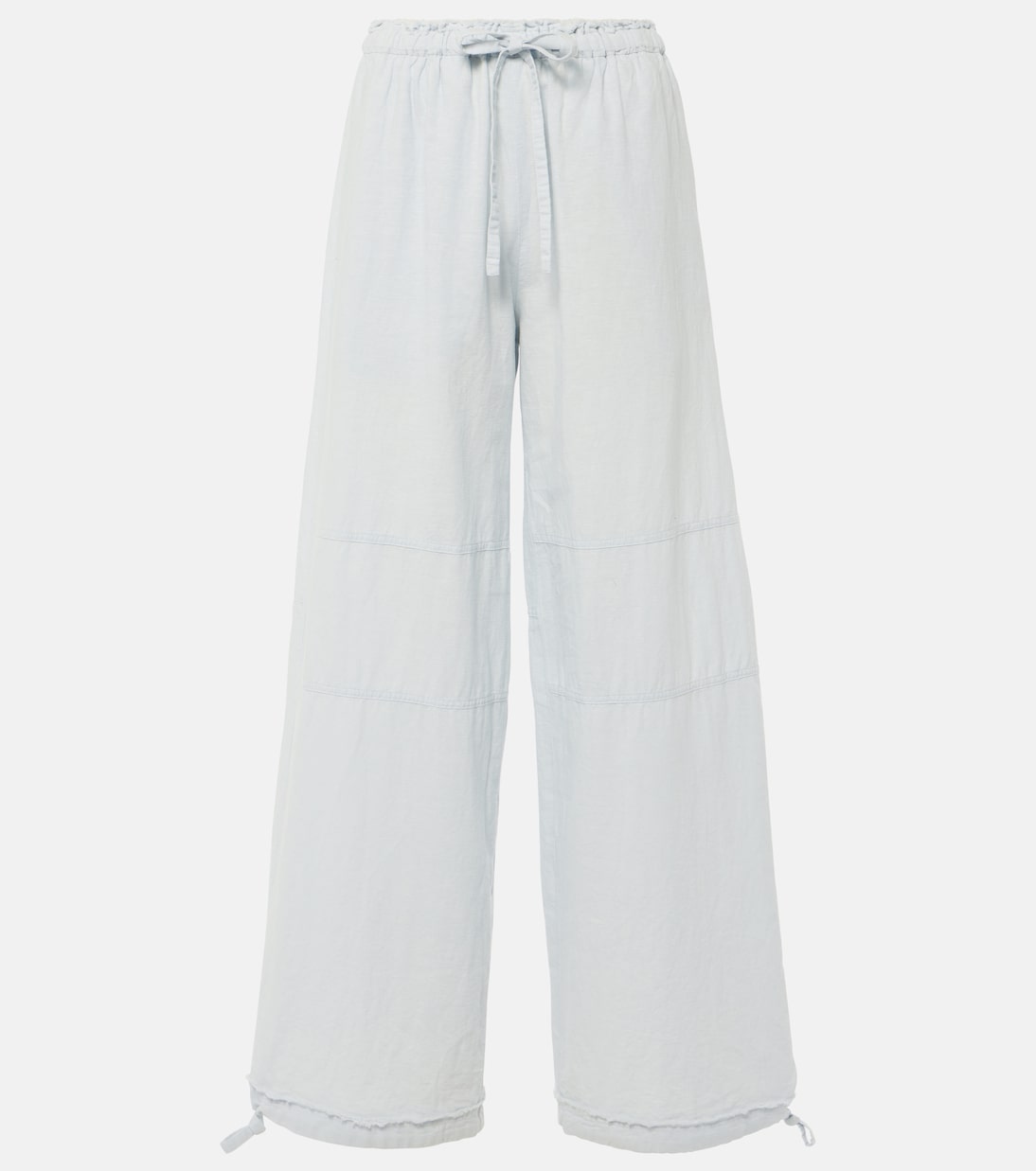 

Широкие брюки из хлопка и льна средней посадки Acne Studios, Pale Blue
