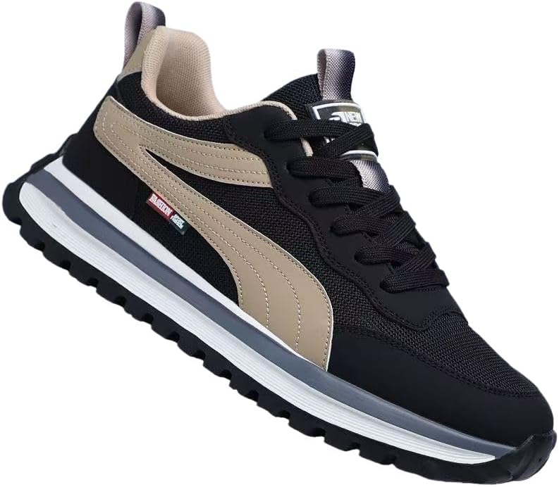 

Мужские спортивные кроссовки с высокой шнуровкой и толстой подошвой - дышащий сетчатый материал и верх из ПУ. Удобные и мягкие. Подходят для ежедневных прогулок на улице и бега Clolinde, черный