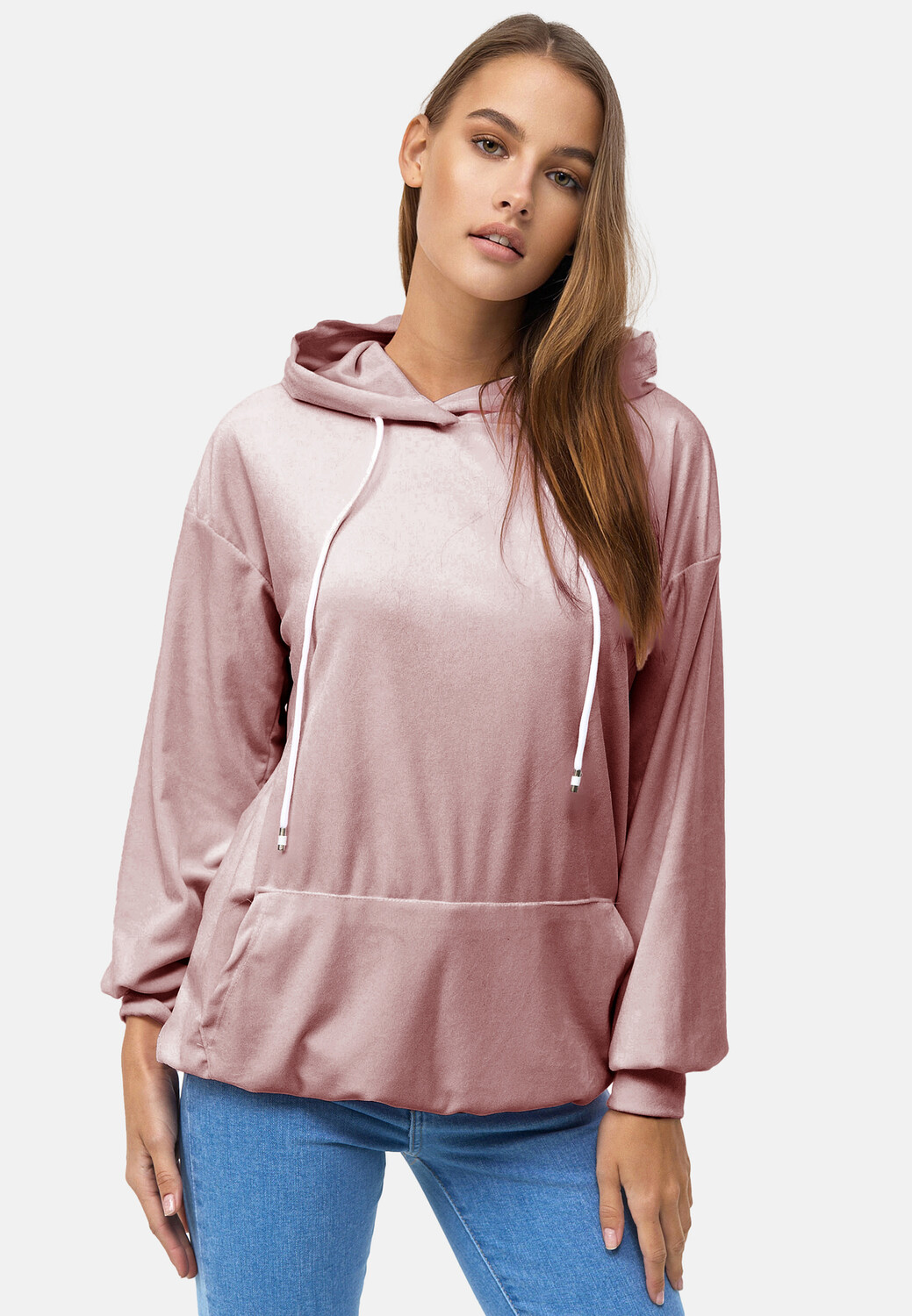 

Толстовка enflame Langer Kapuzen Pullover Oversized Hoodie Kleid Velours, цвет Altrosa