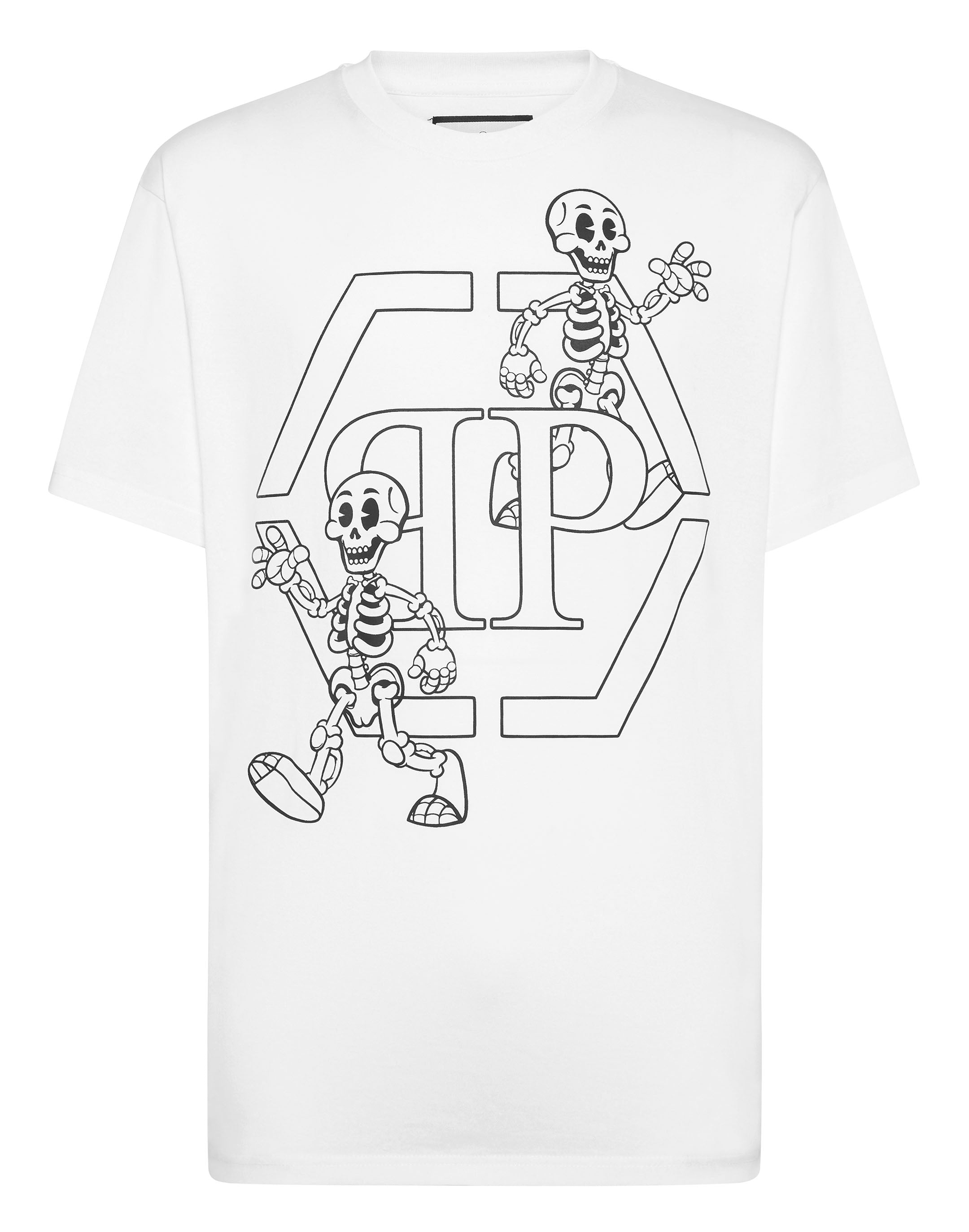 

Футболка с круглым вырезом SS Skeleton PHILIPP PLEIN, белый