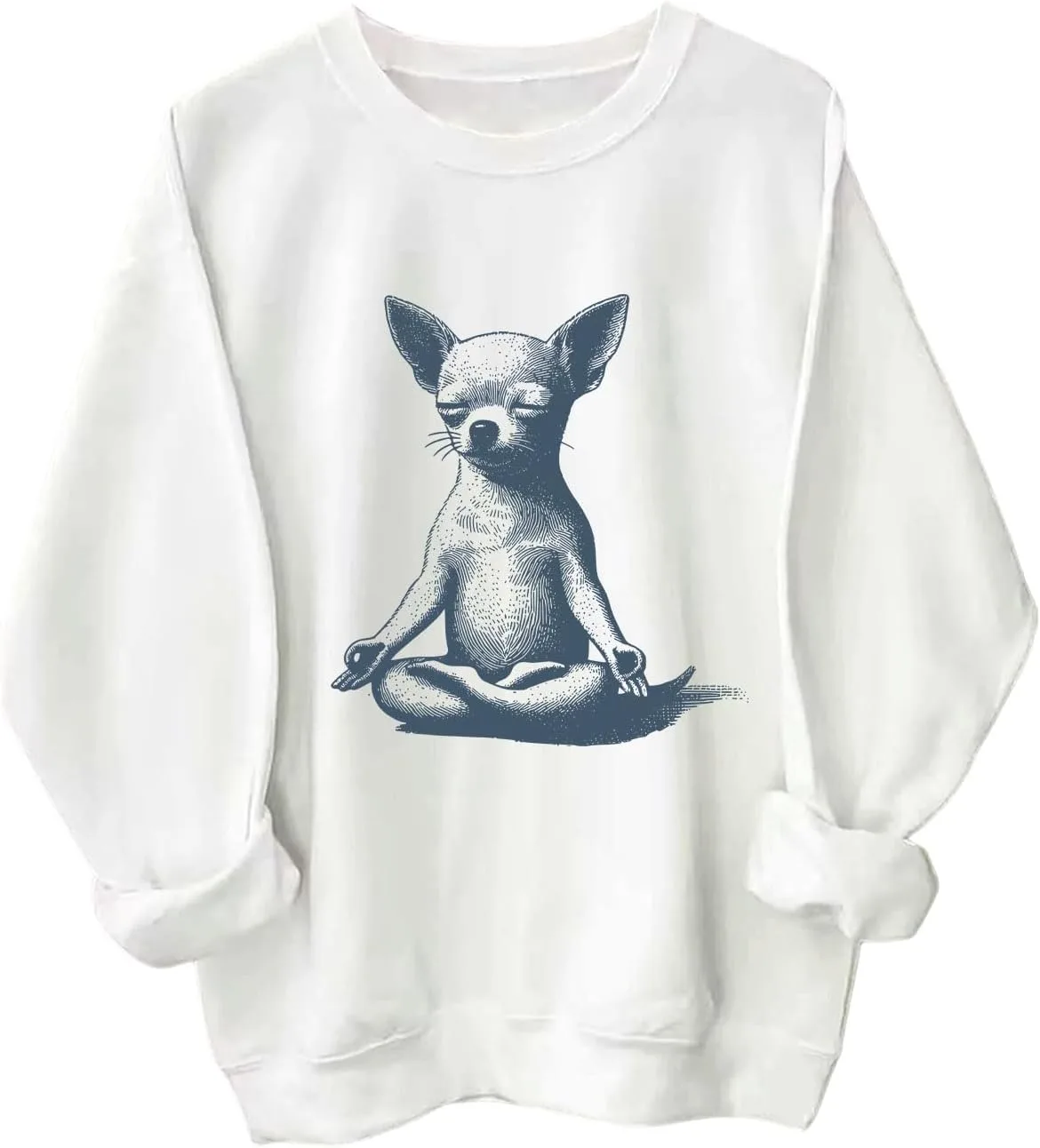 

Толстовка с чихуахуа для йоги, смешная худи для медитации с дзен-собакой MQZUO