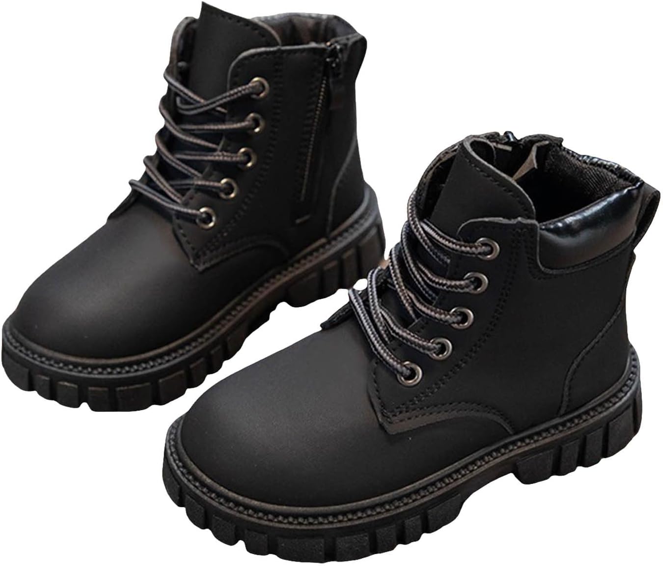 

Ботинки для мальчиков и девочек, боевые ботинки, рабочие ботинки для детей, ботильоны с боковой молнией, шнуровка, осенне-зимние снежные ботинки, походные ботинки для улицы, для малышей/младших детей/старших детей Generic, B-Black