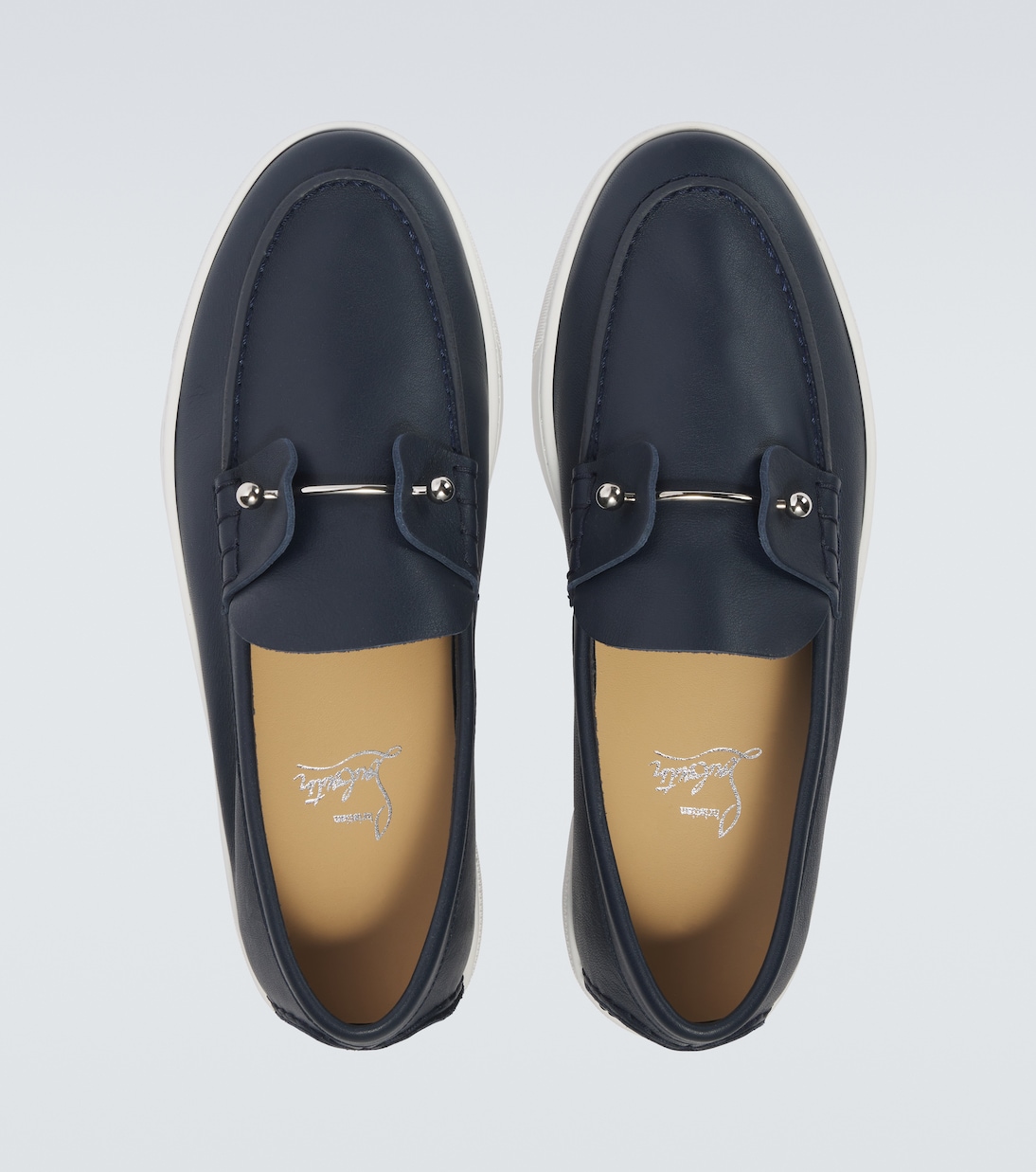 Кожаные лодочные туфли Chambeliboat Christian Louboutin, Marine — фото 4