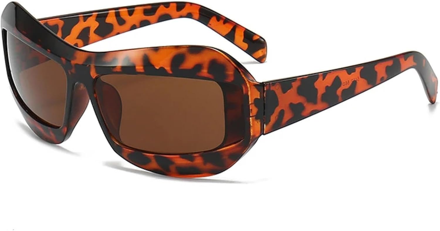 

Солнцезащитные очки в стиле стимпанк для женщин и мужчин, модные, роскошные, для активного отдыха, уличной фотографии, солнцезащитные очки UV400 TKKTLLT, Leopard Brown