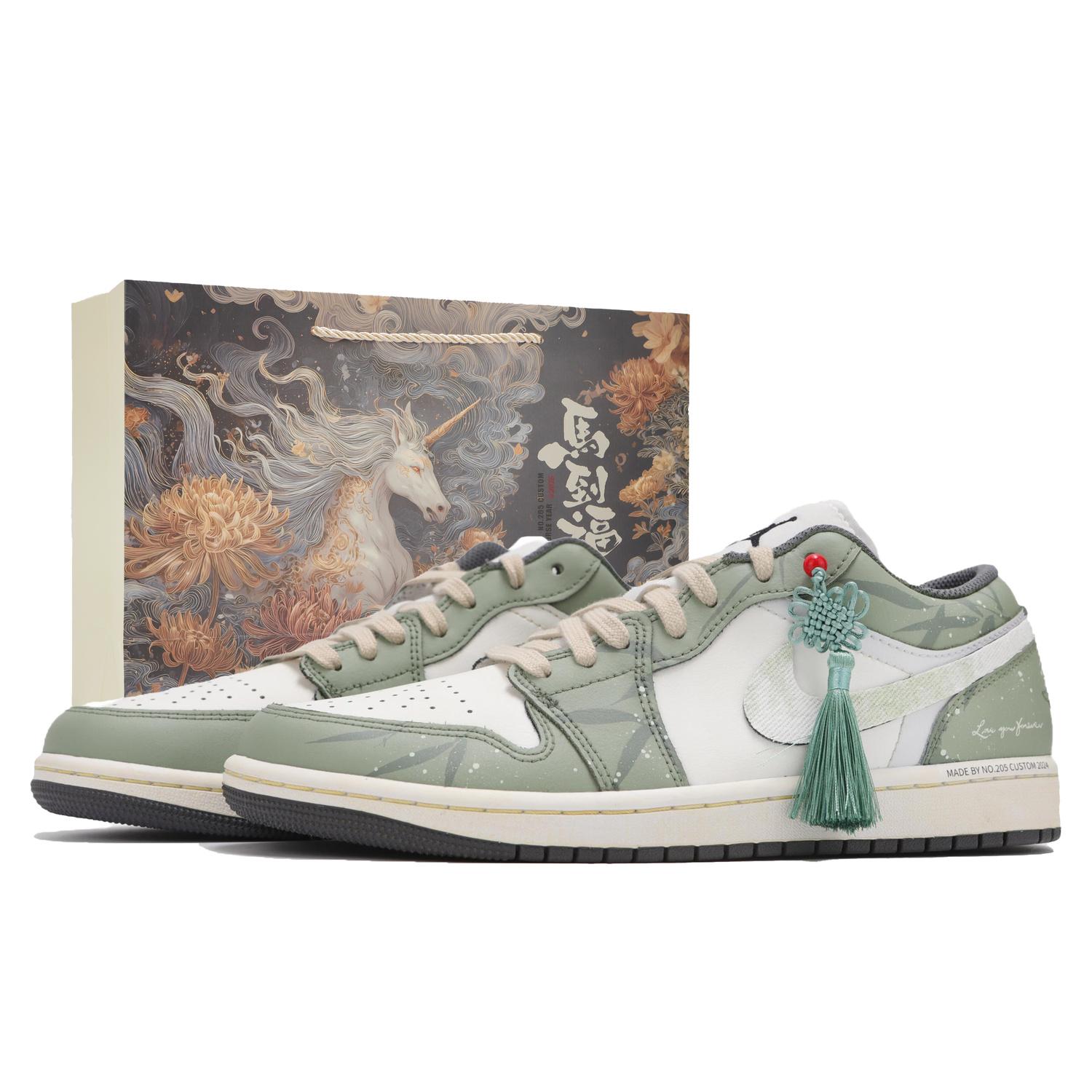 

Jordan Мужские баскетбольные кроссовки Air 1 с износостойким низким верхом, винтажные, белый и зеленые