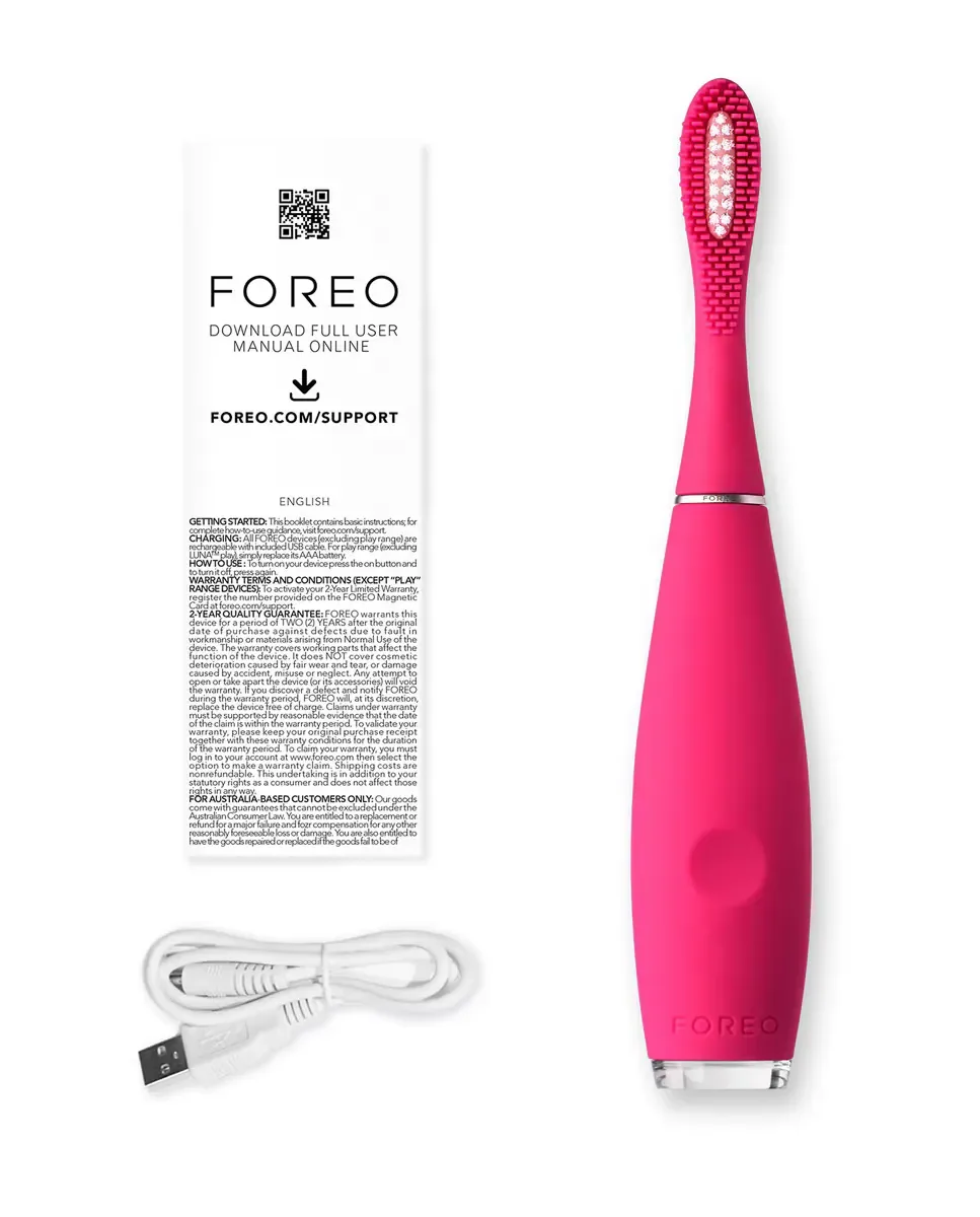 ISSA kids Звуковая зубная щетка для детей от 5 до 12 лет Rose Nose Hippo Foreo — фото 3