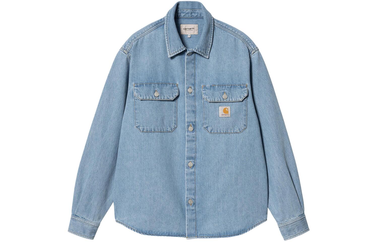 

Carhartt WIP Рубашка-куртка с нашивкой логотипа, Light Blue