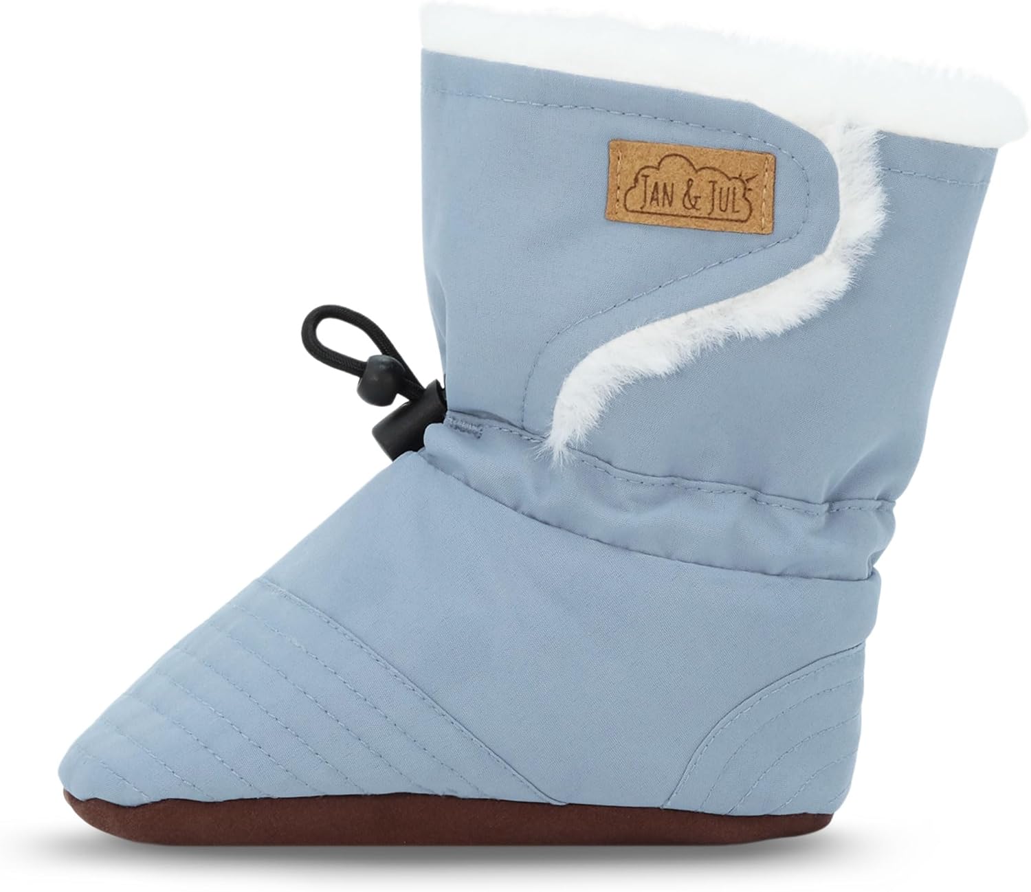 

JAN & JUL Faux Fur Lined Winter Booties for Babies and Toddlers, Dusty Blue