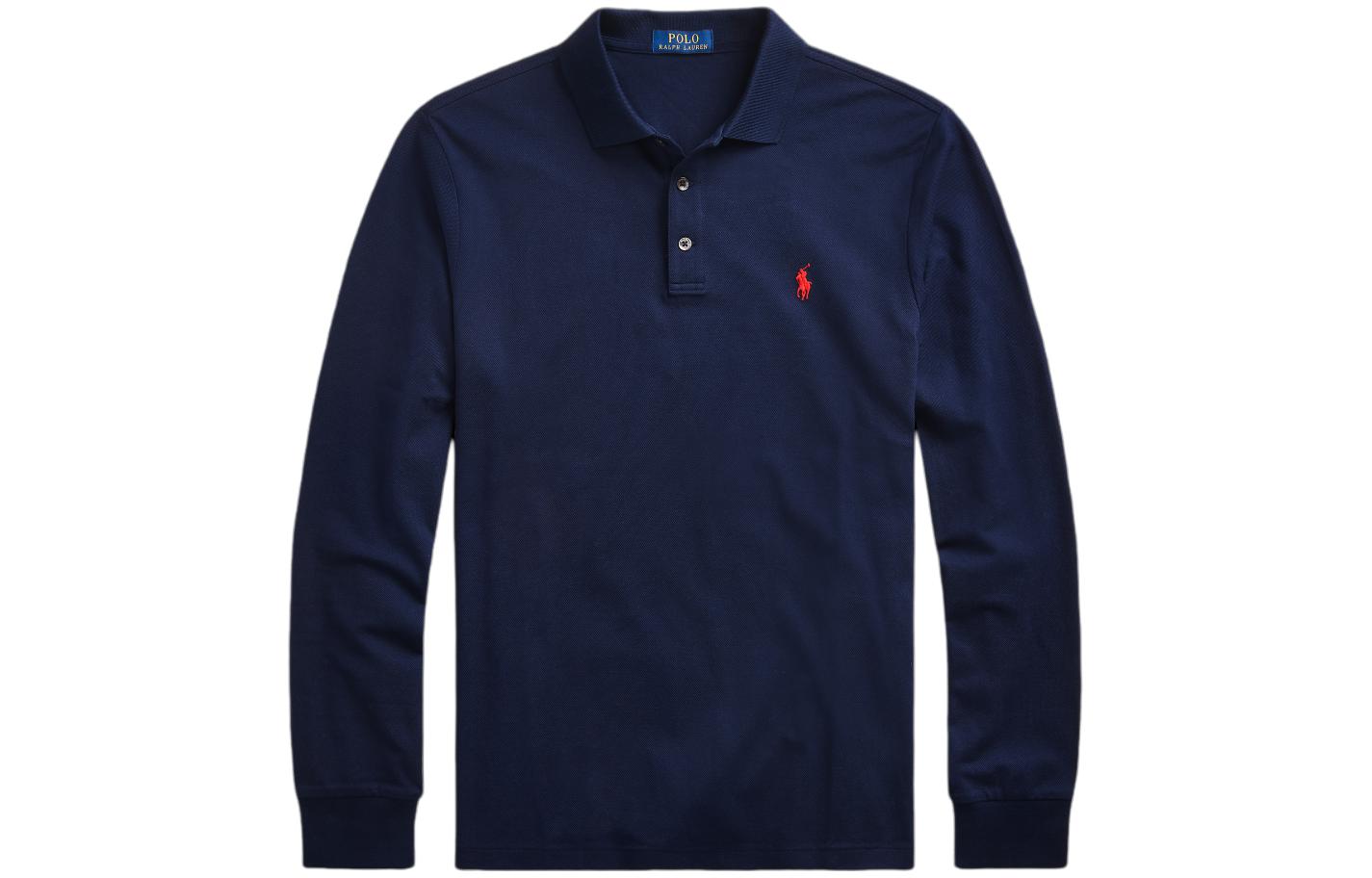 Футболка поло мужская морская синяя Polo Ralph Lauren — фото 2