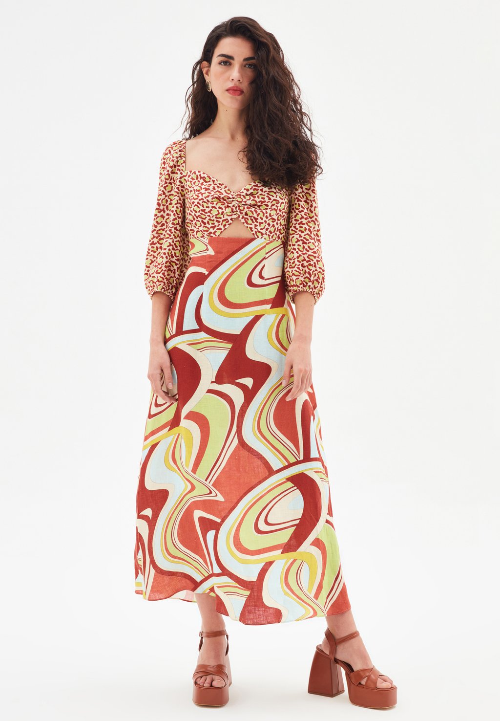 

Длинное платье PATTERNED LONG adL, коричневый