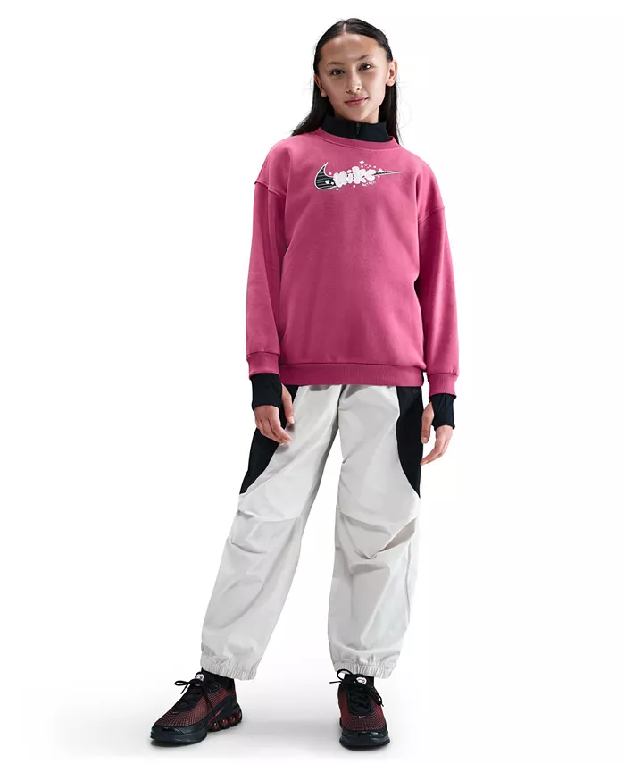 

Толстовка свободного кроя с круглым вырезом Big Girls Sportswear Club из флиса Nike, фиолетовый