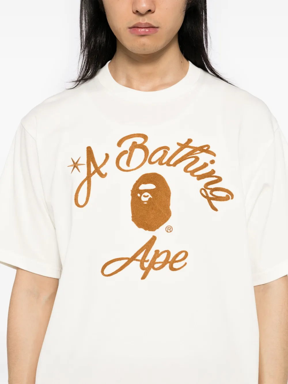 Футболка с декоративной строчкой A BATHING APE, нейтральный — фото 4