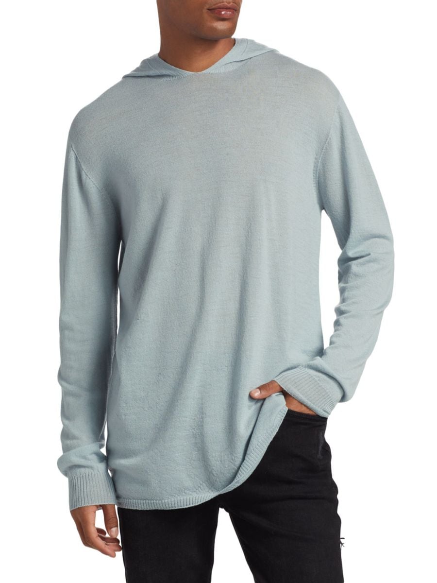 

Толстовка свободного кроя из шерсти Rick Owens, цвет Pale Blue