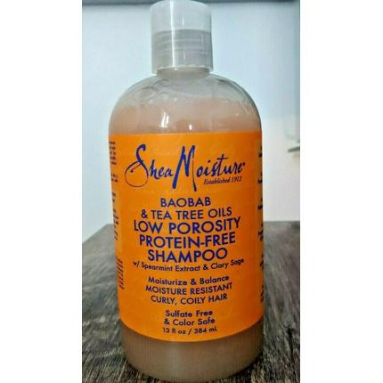 

Шампунь с низкой пористостью и маслом чайного дерева баобаба, без протеинов, 13 унций Shea Moisture