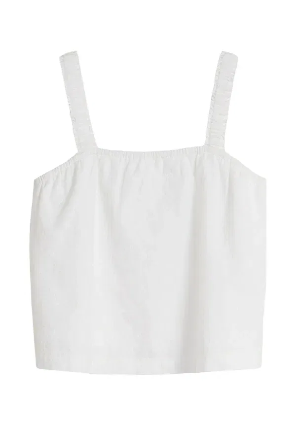 Блуза cropped top с вышивкой Tom Tailor, белый