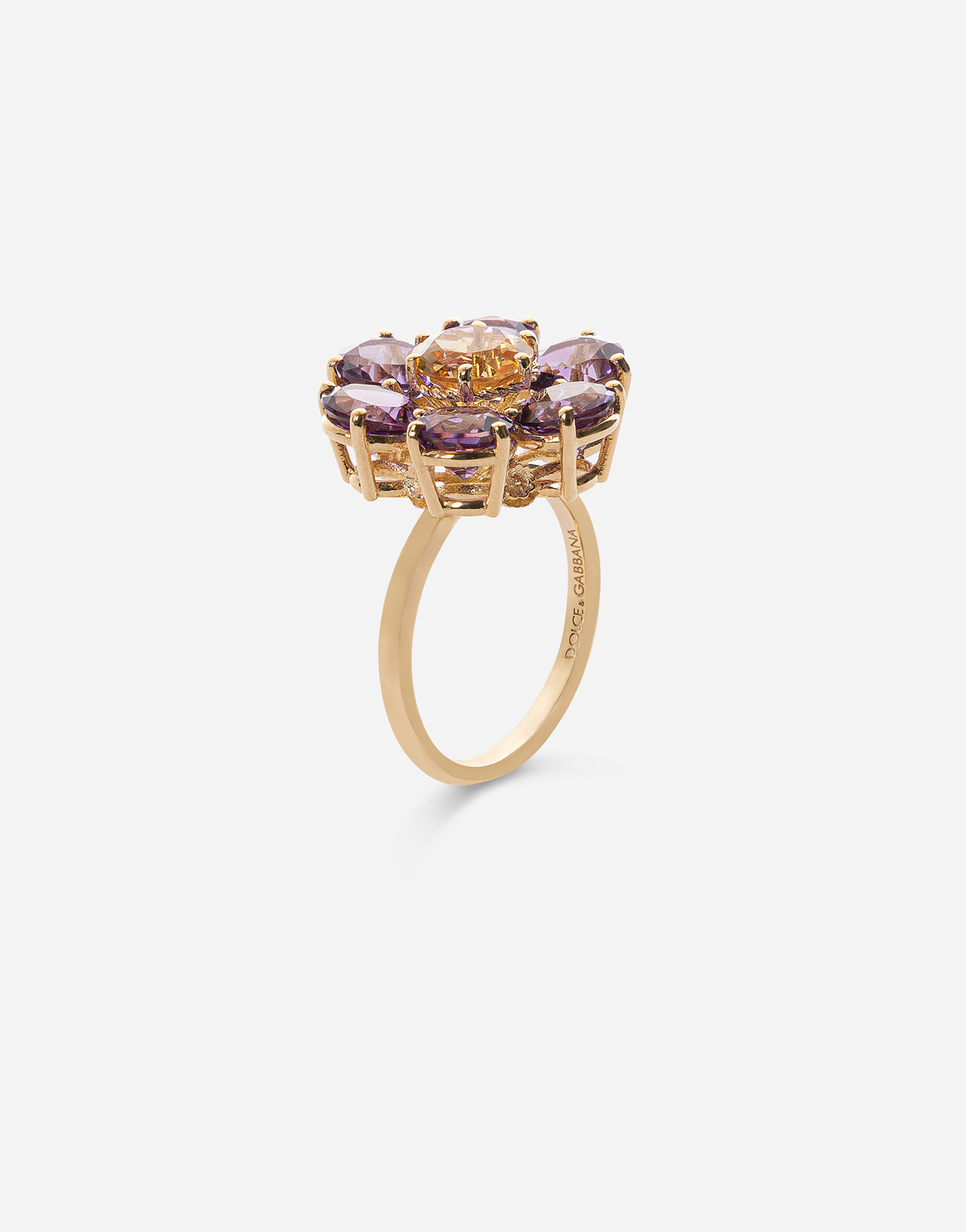Кольцо spring из желтого золота 18 карат с аметистами Dolce & Gabbana, золото — фото 2