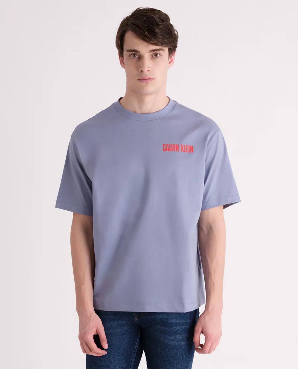 

Мужская футболка с принтом на спине Calvin Klein Jeans, синий