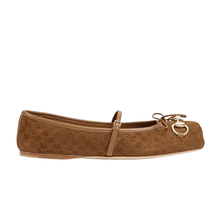Кроссовки Gucci Wmns Horsebit Ballet Flat 'Brown', коричневый