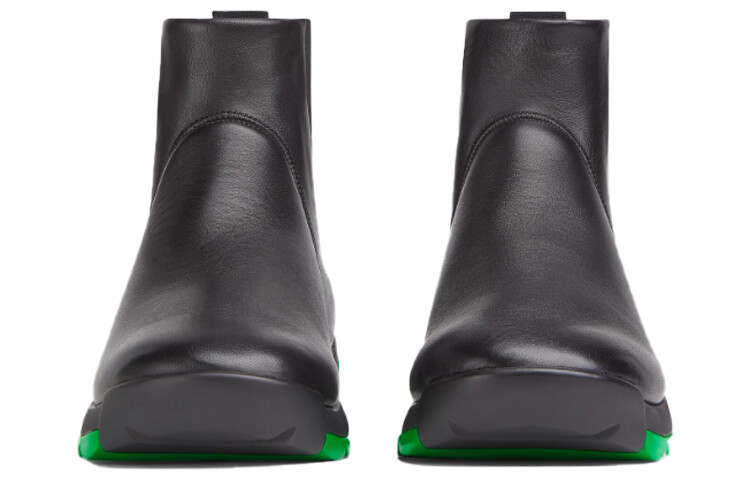 Кроссовки Bottega Veneta Flash High Top, черный / зеленый — фото 3