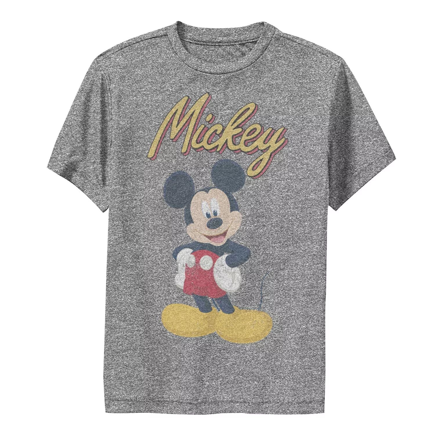 

Классическая футболка с рисунком улыбки и потертостями Disney's Mickey Mouse для мальчиков 8–20 лет Disney