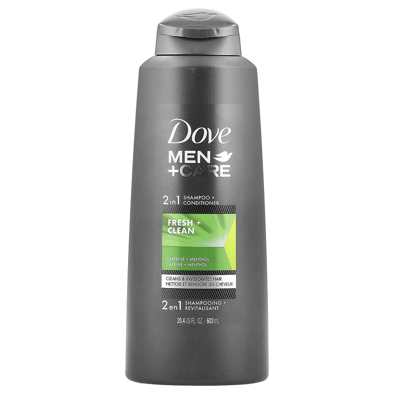 

Dove, Men + Care, шампунь и кондиционер 2 в 1, Fresh & Clean, 603 мл (20,4 жидк. унц.)