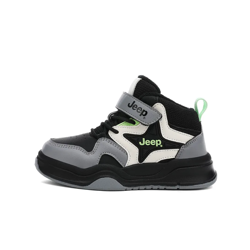 Детские кроссовки Explorer 2.0 Mid Top из искусственной кожи Jeep, Cool Black Gray